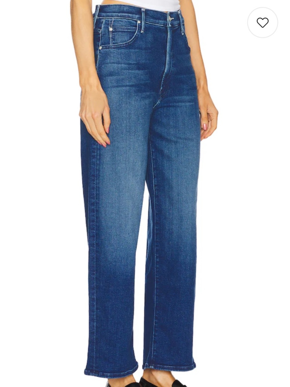 MOTHER Straight-Leg Jeans in Mid Blue Wash - Picture 6 of 8